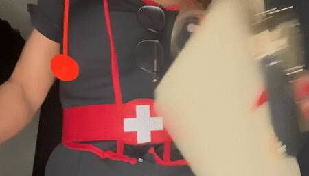 Naughty VS120 Smoking HOT Nurse Laura needs a cum sample no wait two cum samples while I smoke my long white cigarette and let you see but no touch as I please myself