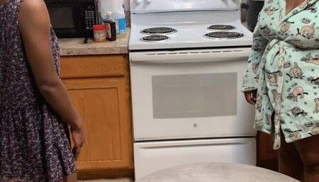 African girl gets a hard hand spanking for not cleaning the oven