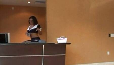 Secretary Penny Flame gets greedy fucked in warehouse