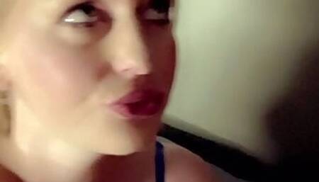 Blonde gives hot blowjob and titty fucked, cumshot