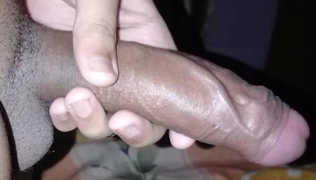 I was about to Cum with my Big Brown Cock.