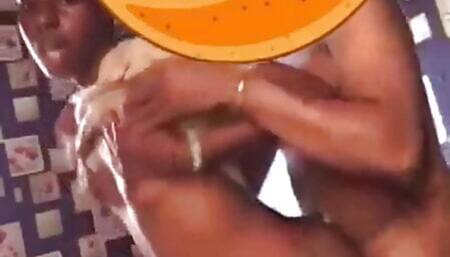 ebony slut takes it doggy