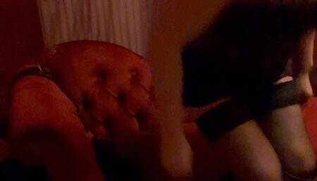 An OTK special over my black stocking clad legs