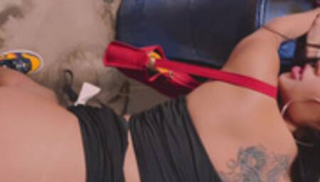 BitchSelena - Risky quick sex in a public market ending with cum in the mouth