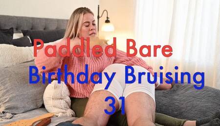 Birthday Surprise Paddling - Step Sisters Best Friend Paddles him Bare and Blistered HD 720p MOV file