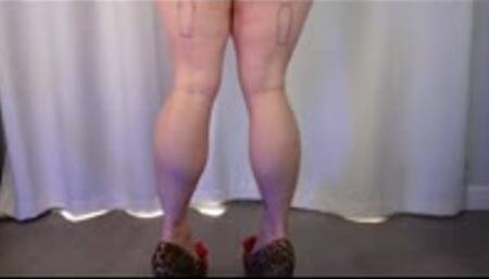 Calf Muscle Flex in Leopard Wedge Heels with Flower MP4 640