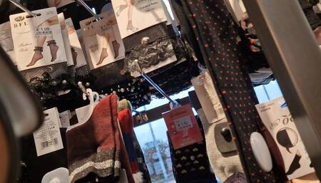 Hot socks in a public market 4K