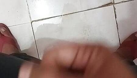 Handjob young Desi boy in bathroom
