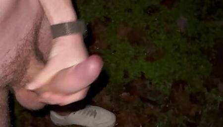 Naked young twink cumming and stroking naked in the forest - 1 degrees fully naked