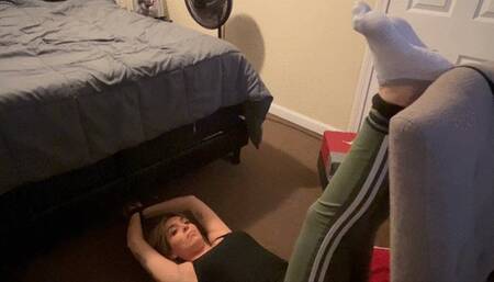 Sit down and tickle those feet