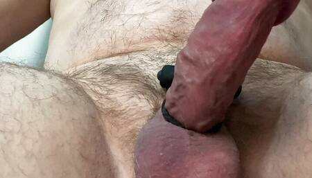 Gay daddy exploring the other side of sexuality with new toy
