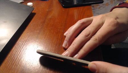 Polishing and painting my nails