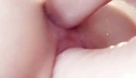 Slut fucks herself in double penetration with dildo