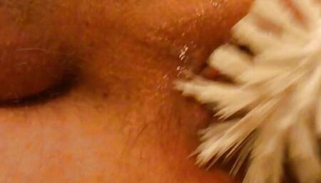 Toiletbrush anal insertion