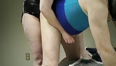 Pegging my slave doggy style