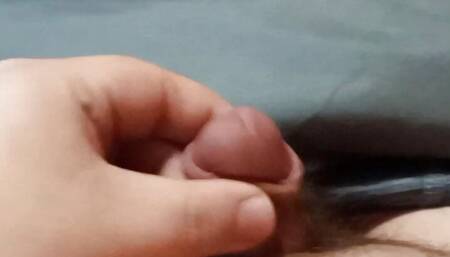 Horny small dick masterbating with a vibrator and cums alot.