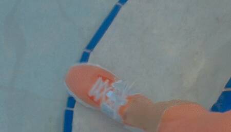 Carissa swimming in her Cloud shoes