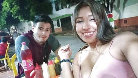 18 year old brunette big saggy tits from New York United States fucking her stepbrother's big dick