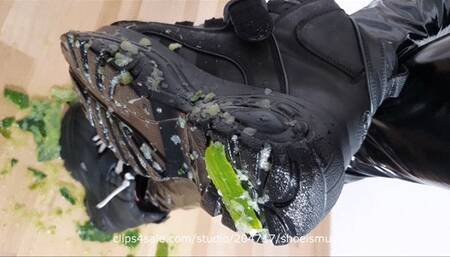 Lick my shoes clean after cucumber salad NO SOUND