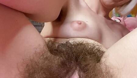 Santa girl clit jerking and pussy gaping hairy bush huge clitoris amateur video