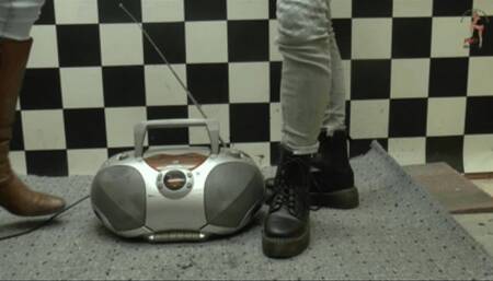 Poor working Radio under merciless Boots