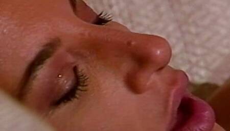 She drinks from her huge milk tits