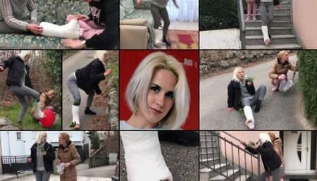 Amydouxxx SLWC Sweetening up Her Stinky Cast Toes With Foot Play (in HD 1920 X 1080)