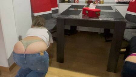 Butt crack cleaning with best friend