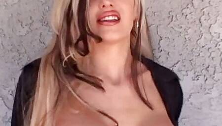 Busty blonde Michelle wants a big cock in her ass