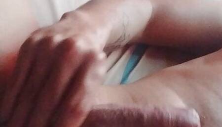 very hot latin guy records his big cock in his bed