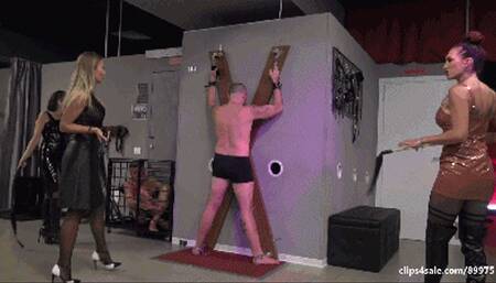 GABRIELLA, CLEO & SCARLET - 'One day at 'Le Prisonnier club' - BRUTAL whipping NON STOP (EXTREME CLIP!)