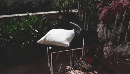 Humping A Pillow And Squirt On Balcony