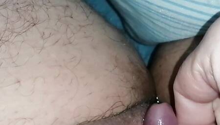 TerryTrans cums hard while masturbating his cute tiny manliness