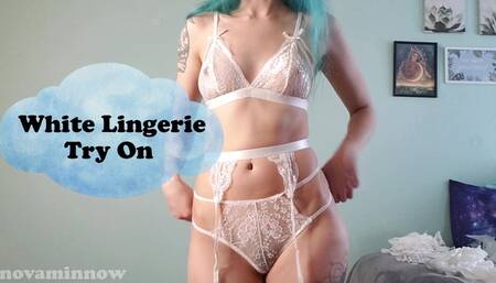 White Lingerie Try On