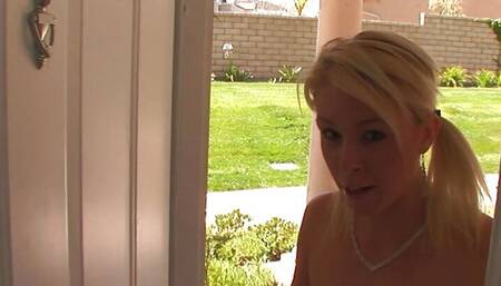 His BBC can barely fit in her shaven pussy but this teen