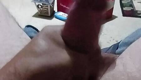 Stroking my hard cock