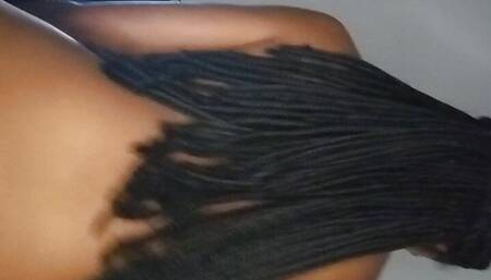 hot girl with braids riding on my dick ( POV )