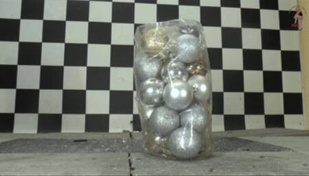 Christmas decorations under flat wooden mules 2 floor view