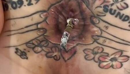 Korean Mistress Tattoo, butt tattoo, asshole tattoo, slave, flameon femdom, human ashtray, bdsm cigarette3