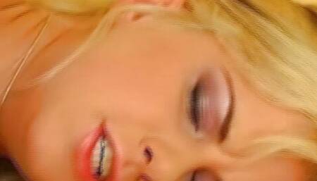 Big ass blonde slut from Germany having an orgasm in the living room