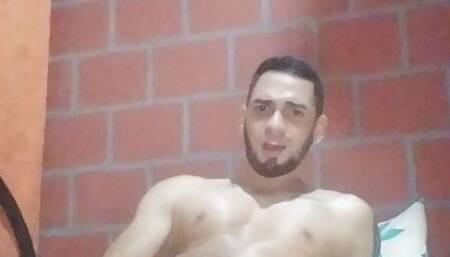 Horny Latino arrives from work masturbates until he gets his milk