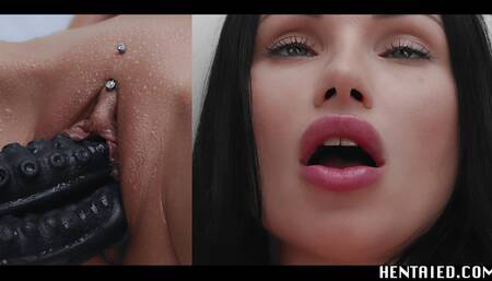 Real life Hentai - Sasha Rose & Lady Dee are fucked their brains out creampied and bath in Alien Semen