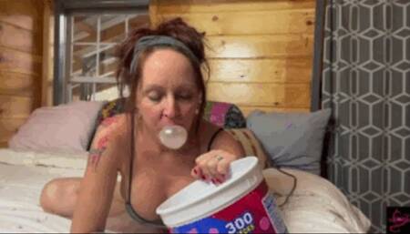 Bubble Gum Show with Buddah-bubble blowing-bubbles-snapping gum-skype show