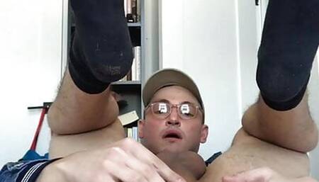 Twink self fuck with plug