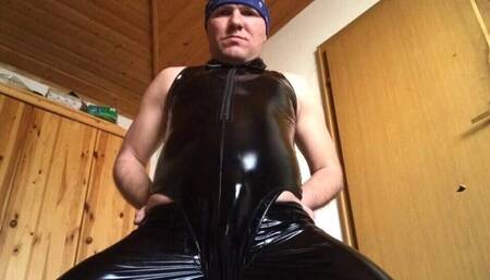 Slave Andreas practicing breath play task