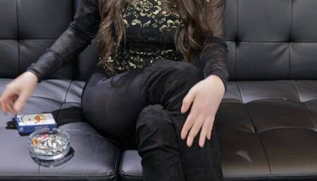 Smoking in Thigh High Boots