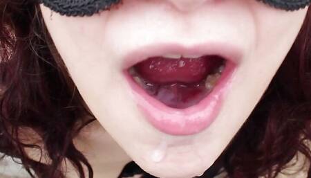 Suking his cock in a public place - ( Bdsm naughty girl )