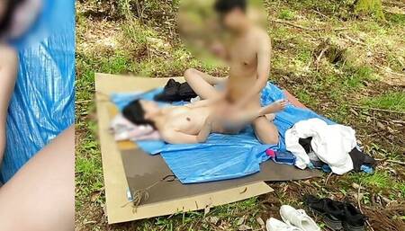 Public sex outdoors POV Because I'm so deep in the mountains, no one will come