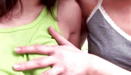 Dikes tongue and toy their pussies and asses in a bathtub