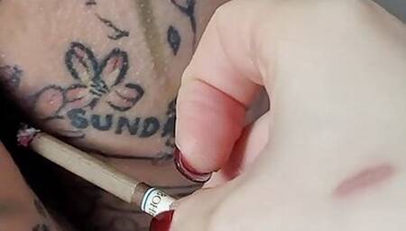 korean queen cigarette Torture, asshole ashtray, butt tattoo 01